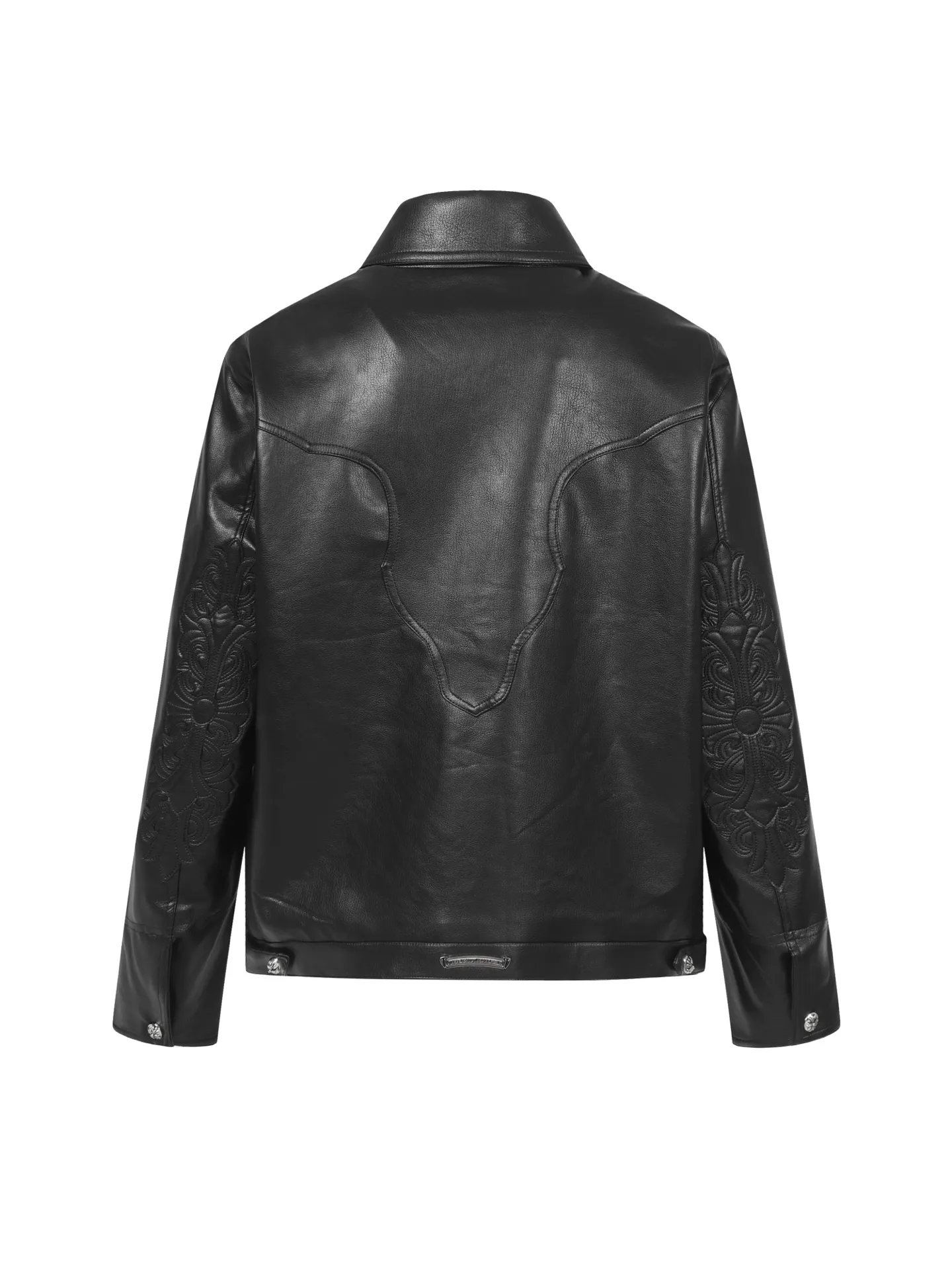 P600 Chrome Hearts leather jacket with large embroidery on the arms ●Authentic product: 64000 purchased and developed ●Technology: Close-step embroidery production ●Version: Fitted version ●Weight: about 1065 grams ●Size: S-M-L ●Description: CH's new leather jacket with large arm embroidery. Full size shipped. Custom-woven fabric is made of black pebbled genuine leather. Customized silk jacquard logo lining. Embroidery is processed by machine. Appliqué embroidery process. Imported template machine shape on the back. Customized genuine leather trademark. Customized genuine Leather size. Customized 5.8cm metal logo. Customized 18mm four-button buckle. Customized 18mm two-button button. Customized accessories. Same style for men and women. Full street feel. Workmanship details are very good. The overall routing is straight and delicate. The fabric is comfortable and soft, and the color is consistent without color difference. It can be matched with the same style to create a fashionable look, and can be used in various occasions. Customized accessories, complete with three standards, same style for men and women!